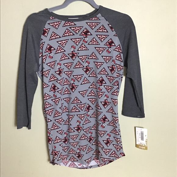 LulaRoe Women Disney Gray Mini Mouse  3/4 Raglan Sleeve Tee Shirt  Size XS NWT - Picture 3 of 10